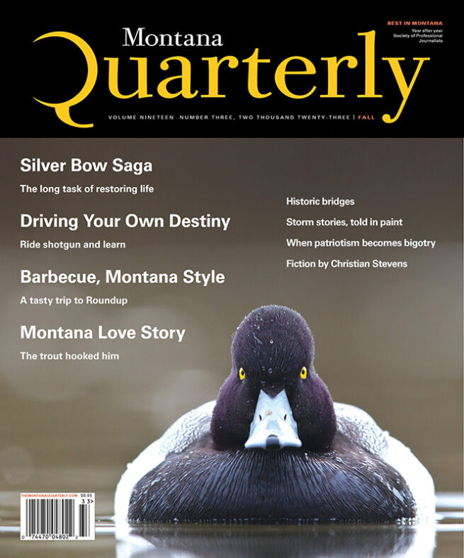 Cover of Fall 2023 issue of Montana Quarterly, featuring image of waterfowl